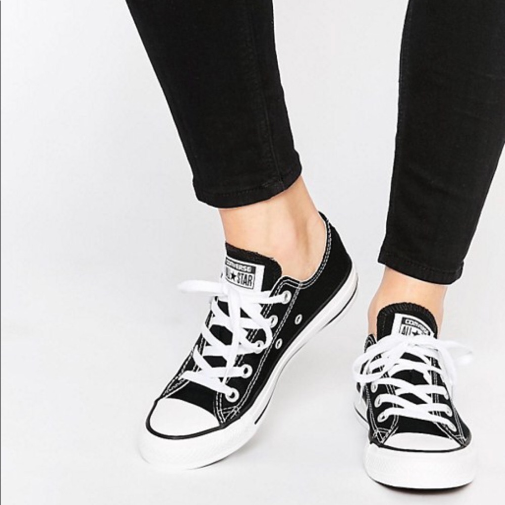 Converse All Star OX Black Low Top Women Sneakers - Picture 2 of 8